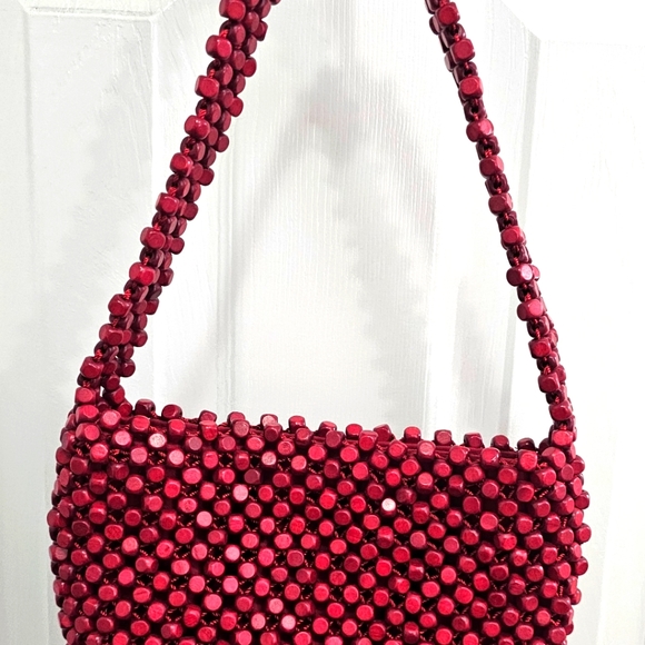 NWT THE SAK RED BEADED PURSE - Picture 2 of 7